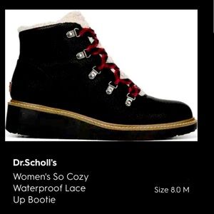 NWT Dr. Scholl’s Women’s So Cozy Waterproof Lace Up Bootie size 8